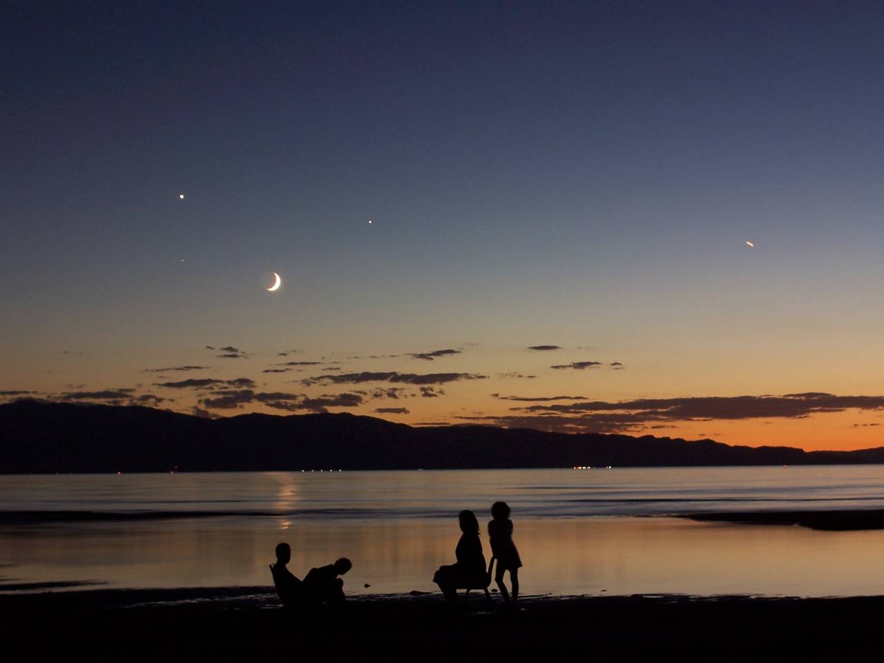 Venus Jupiter Conjunction Sep 6, 2008 at Great Salt Lake